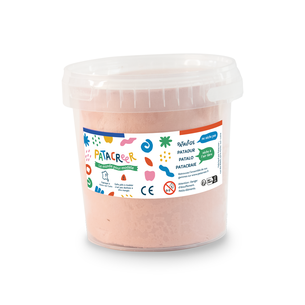 PATADUR SEAU de 2KG de Pâte à Modeler blanche autodurcissante blanche ou terracota